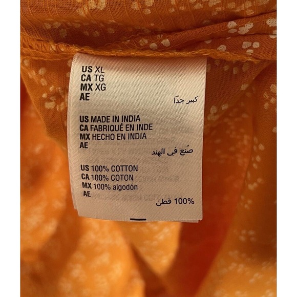 Style & Co Cuffed Sleeve Button Up Shirt Womens‎ Size XL Orange Chest Pocket - Picture 4 of 8